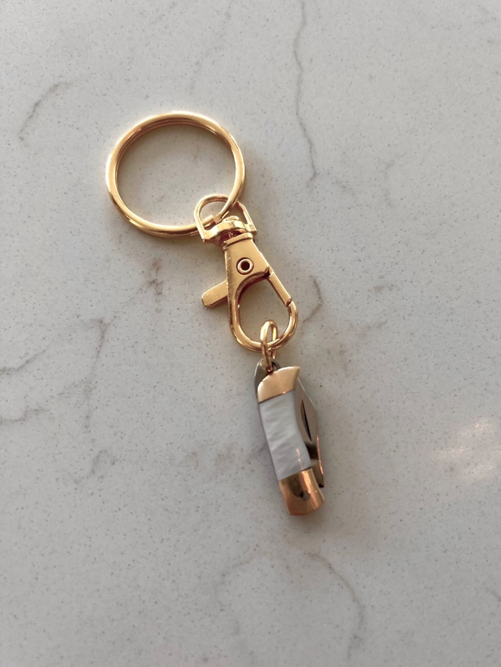 Mother of Pearl Mini Pocketknife Keychain